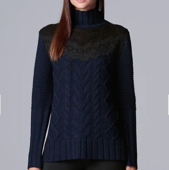 Simply Vera Vera Wang Sweaters - Simply Vera Wang lace yoke sweater